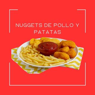 Croquetas De Pollo, Patatas Y Bebida