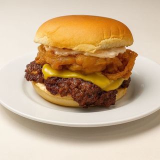 Onion ring burger.