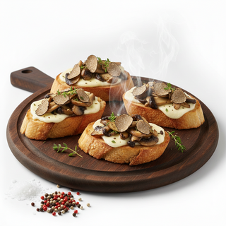 Bruschetta con funghi porcini e tartufo