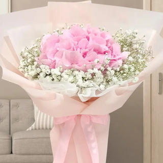 Bukiet Hortensji z gipsówką 