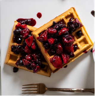 ბელგიური ვაფლი კენკრით, შოკოლადით