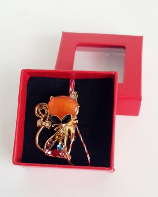 Brosa Martisor Pisicuta Orange