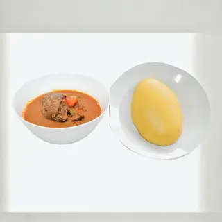 Foutou Banane + Sauce Aubergine