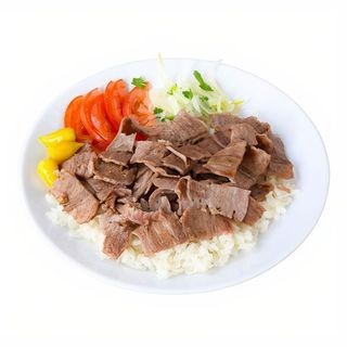 Plato De Shawarma Con Arroz Y Patatas