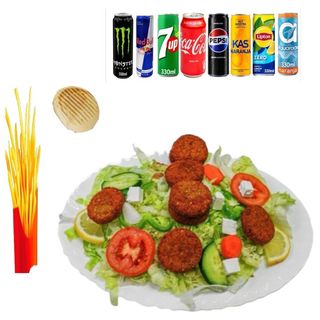 Plato Falafel con ensaladas y Refresco