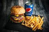 Meniu burger de lux (vita) cu cașcaval