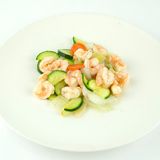 Gamberi saltato con verdure