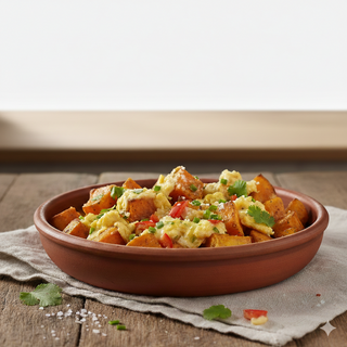 Sweet Potatoes & Egg Sauce