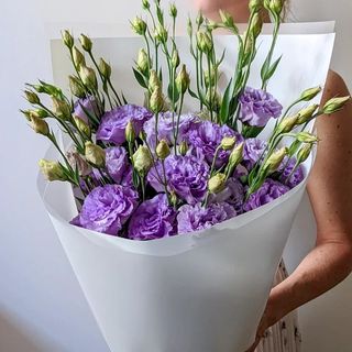 Buchet din 9 eustome mov