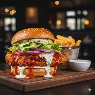 Burger chicken buffalo