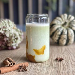 Pumpkin matcha latte