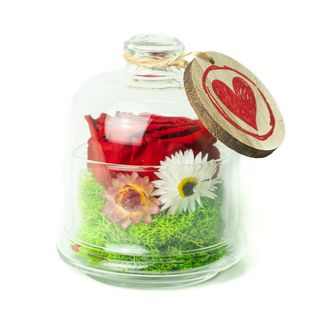 Bombonera de cristal con Rosa Eterna