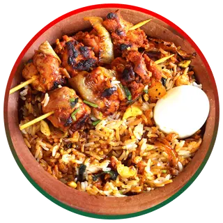 Pollo Tikka Con Arroz Biryani