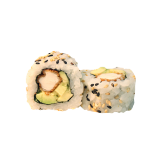 Uramaki Pollo Crujiente, Aguacate, Sésamo