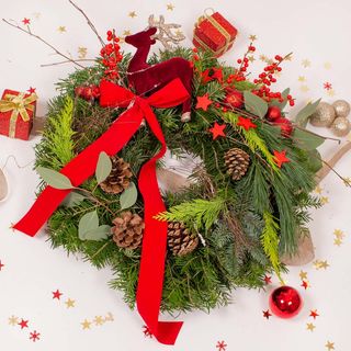 Coronita de usa cu funda rosie si ren