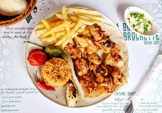 Plat brochettes cuisse de poulet