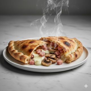 Calzone cotto e funghi