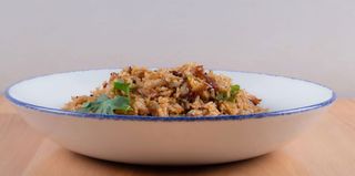 Arroz frito con ternera