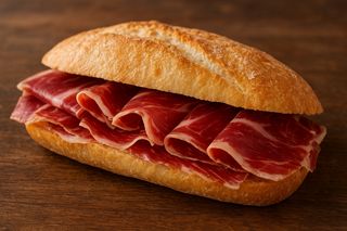 Bocadillo con jamón ibérico de cebo
