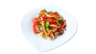 Stir-fried Pig's Ears with Black Beans and Peppers
