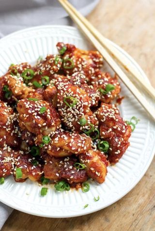 Пиле в сладко лют сос