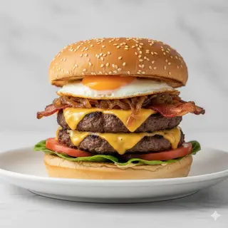 Hamburguesa Completa con Patatas Fritas