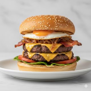 Hamburguesa Completa con Patatas Fritas