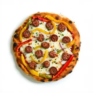 6. Salsiccia piccante, peperoni e mozzarella - un pezzo