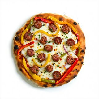 6. Salsiccia piccante, peperoni e mozzarella - un pezzo