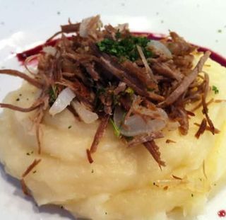 Carne de Sol com Puré de Mandioca