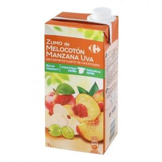 Zumo de Melocotón, Manzana y Uva Carrefour Brik 1 L.