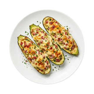 Calabacin Relleno De Jamón Y Queso
