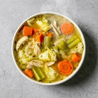 Hot Cabbage Soup with Chicken