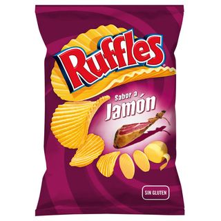 Ruffles Patatas Fritas Sabor a Jamón · Bolsa de 125 grs.