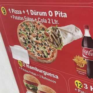 9. Menú 1 Pizza + 1 Durum O Pita