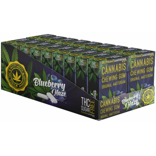 Cannabis Blueberry Haze Chewing Gum,   24gr,  sem açúcar