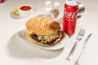 Hamburger de vita meniu