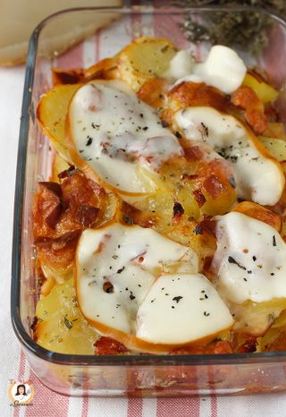Patate al forno cn provola e speck gluten free
