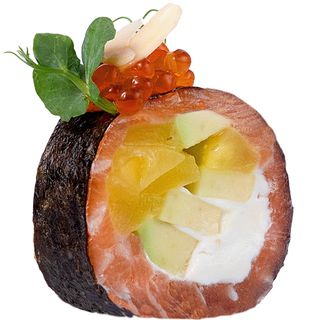 Сашимі із лосося з манго та авокадо (190г/5шт)