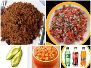 Pilau, Beans Sauce And Avocado