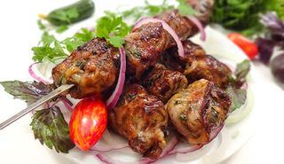 Шашлык из печени в оболочке