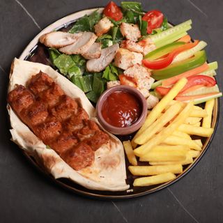 Լանչ հավի քաբաբով