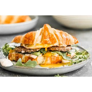 Breakfast Croissant Sandwich & Fries