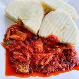 Boiled Yam/Potatoes With Sauce