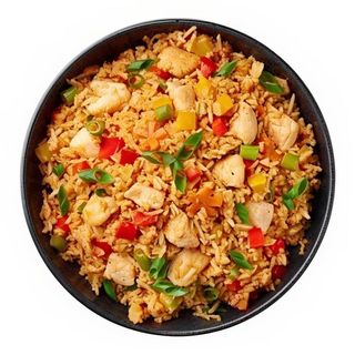 Arroz frito con pollo