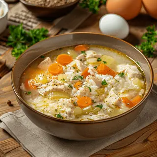 Ciorbă de pui a la grec