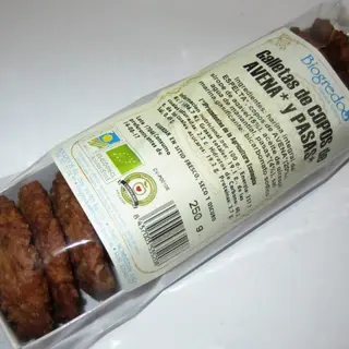 Galletas Copos Avena Y Pasas Biogredos 250Gr