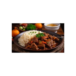 Wali Mweupe + Beef Wet Fry