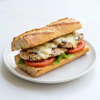 Bocadillo De Pechuga, Queso Y Tomate