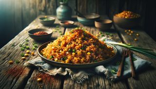 Orez prăjit cu porumb (picant)